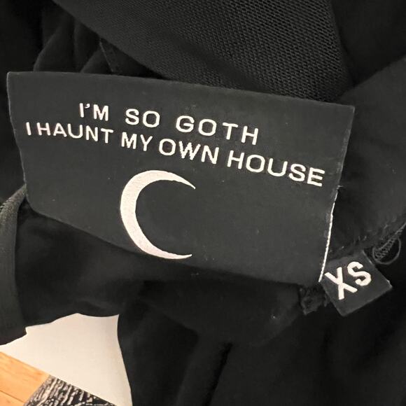 Killstar Goth Black Dress XS Spider Button Mesh Ruffle Witchy - Picture 3 of 12